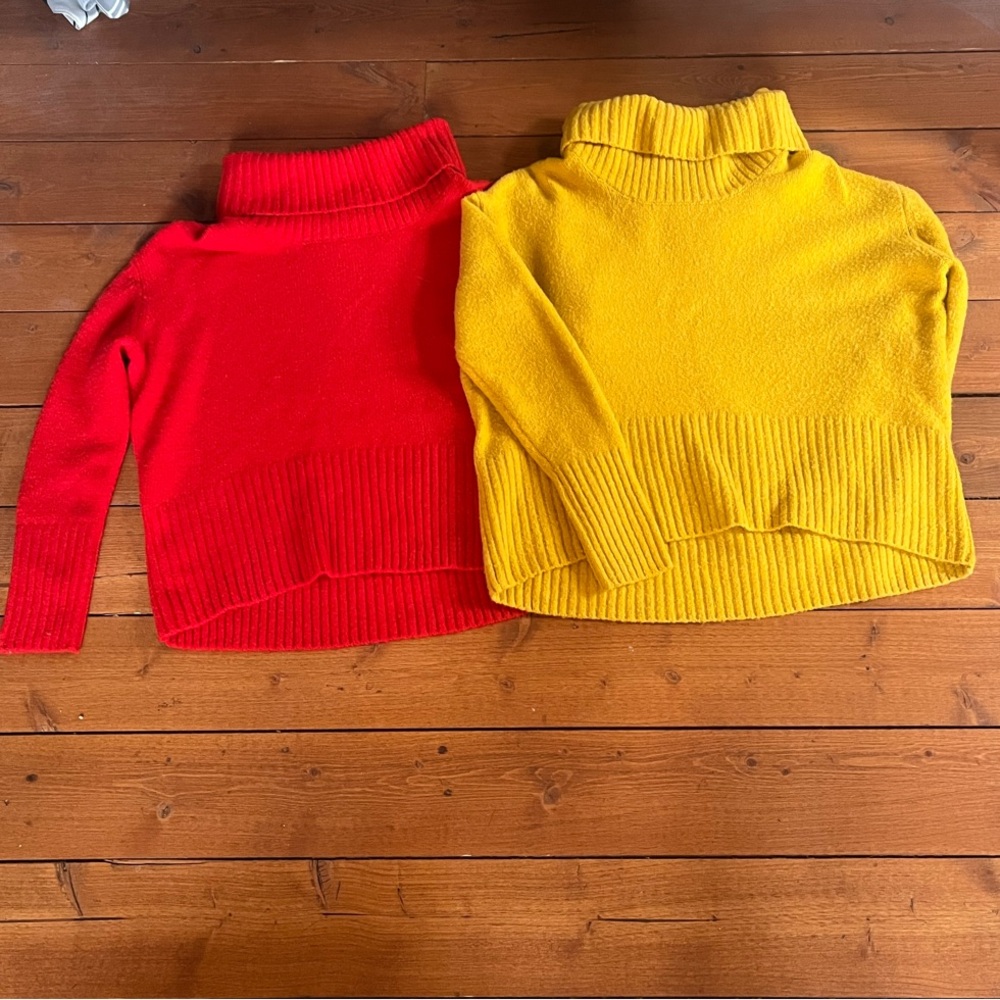 Rachel Zoe Women’s Red and Yellow Cowl Neck Sweaters